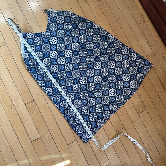 LULU'S Blue & White Geometric Print Strappy Sundress Size large - Picture 12 of 12